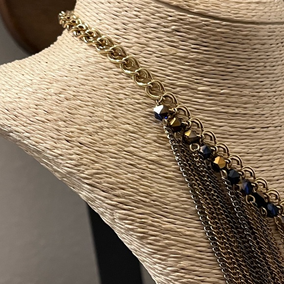 🔵PASSIANA NWOT AUTHENTIC GOLD-PLATED  BRASS FRINGE STATEMENT NECKLACE - Picture 13 of 17